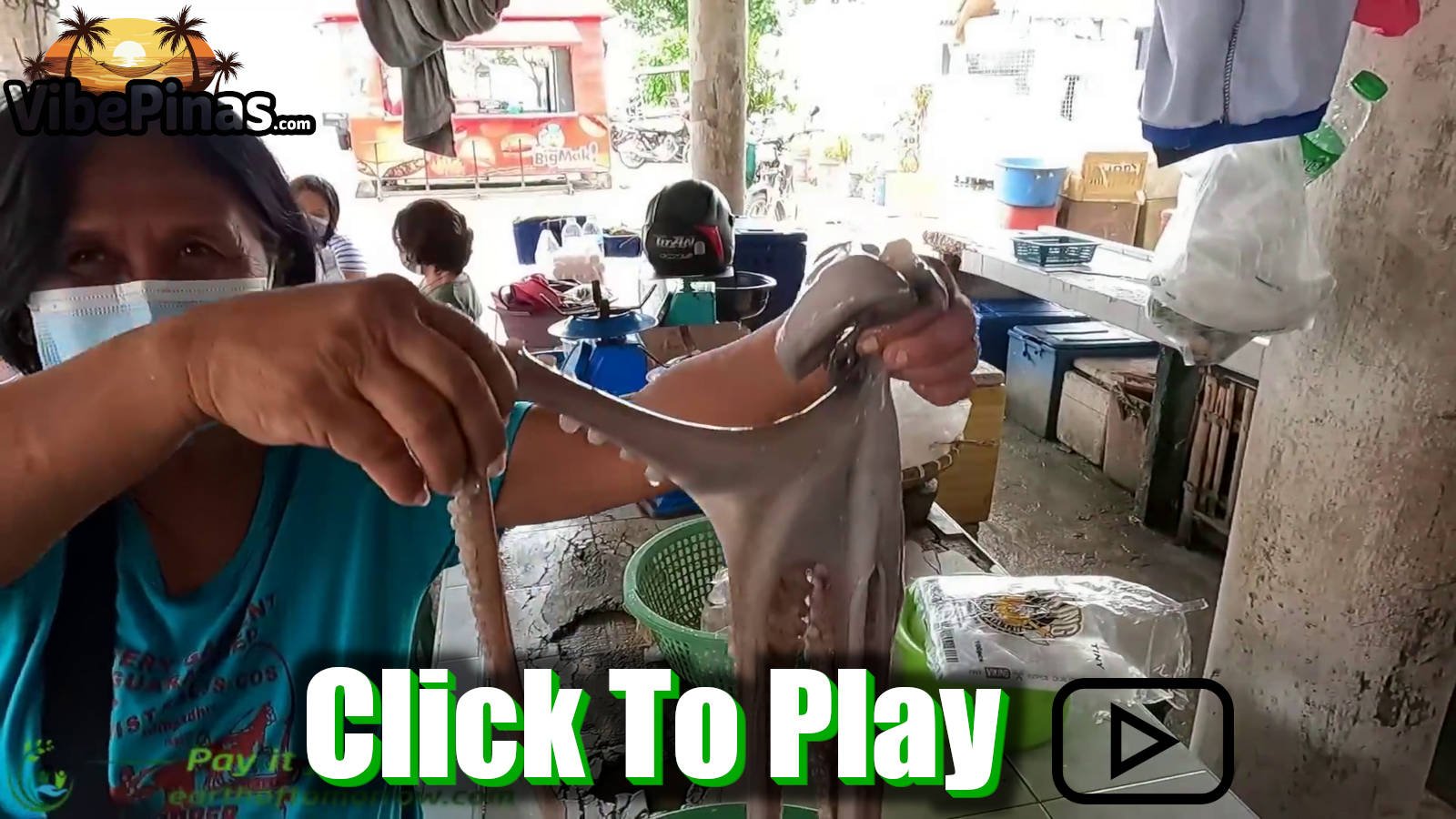 Buying Octopus In The Local Fish Market In Ginatilan Town